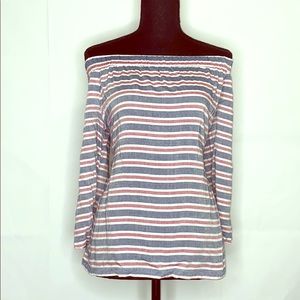 Striped off the shoulder top